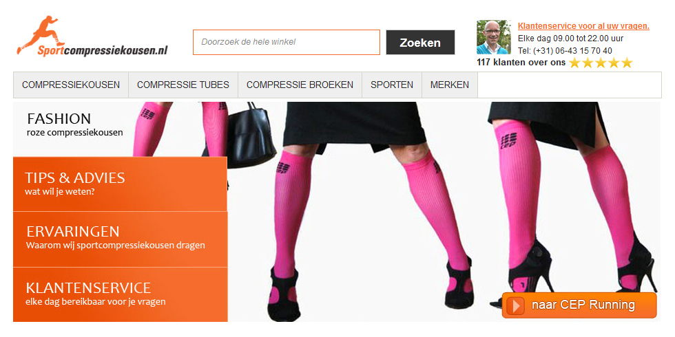 hospita rustig aan strip Sportcompressiekousen.nl: e-commerce met een focus op persoonlijke aandacht  - Marketingfacts